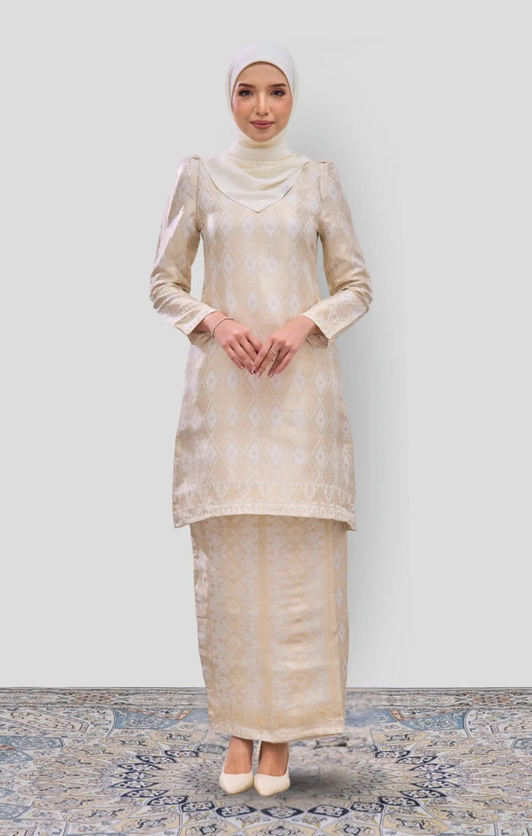 RABAI KURUNG MODEN | OFF WHITE GOLD